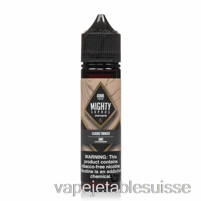 Vape Suisse Tabac Classique - Vapeurs Puissantes - 60ml 3mg